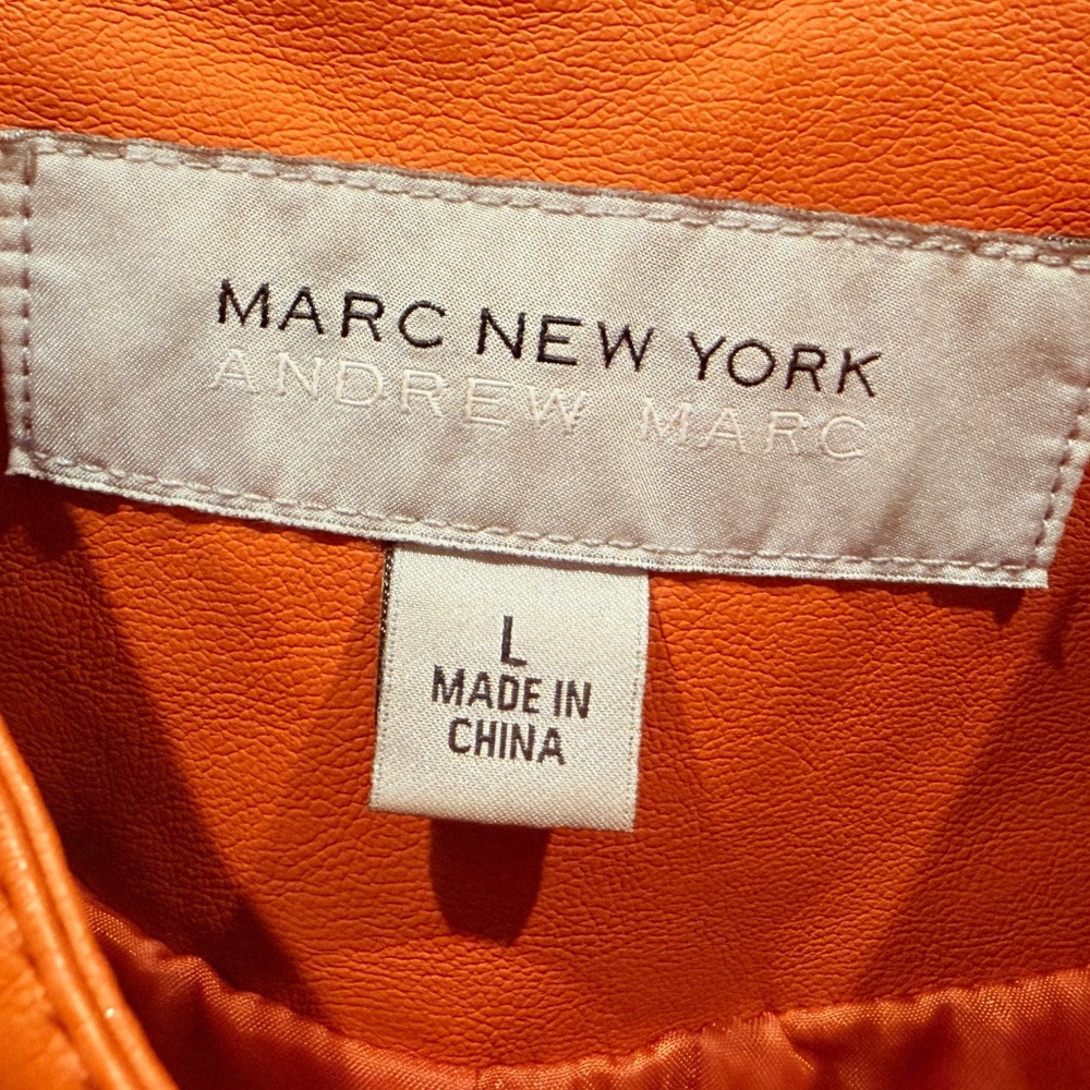 Marc New York Faux Orange Leather Moto Jacket - NWOT. - Picture 2 of 12